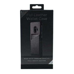 Mujjo Full Leather Wallet Case for Samsung Galaxy S9 – Black | Premium Full-Grai